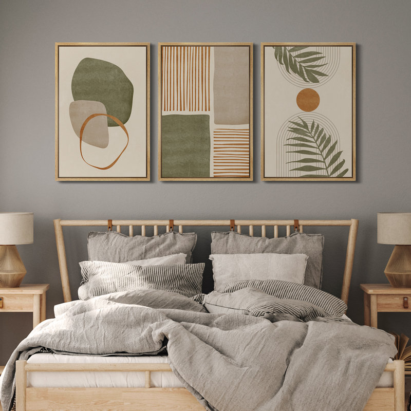 IDEA4WALL Mid Century Modern Boho Organic Tropical Leaf